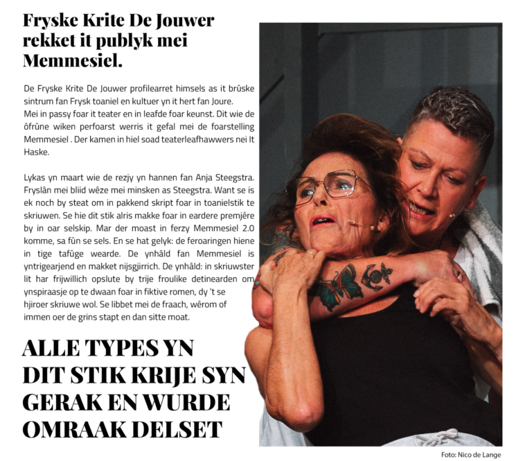 Fryske Krite De Jouwer rekket it publyk mei Memmesiel.