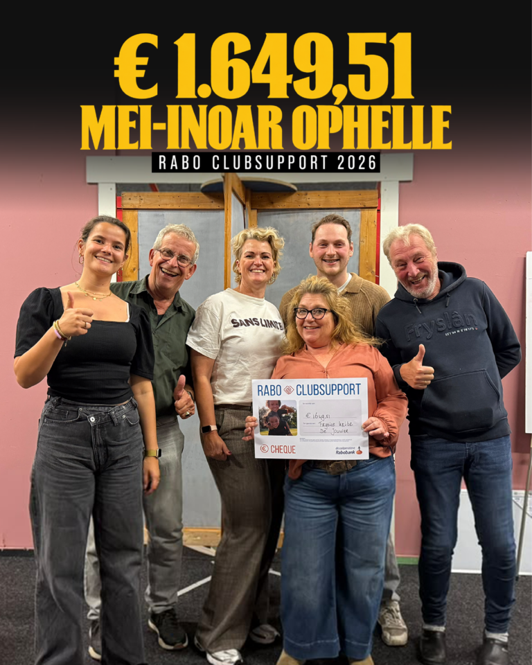 Fryske Krite De Jouwer hellet €1.649,51 op mei Rabo ClubSupport!